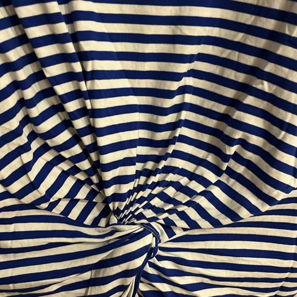 J. Crew Striped Top Blue White Knot Twist in Back Cotton Women Size XL - Picture 4 of 7